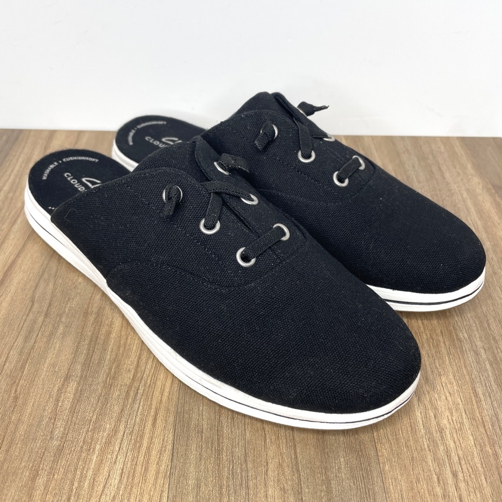 Clarks Cloudsteppers Slide Black Shoes